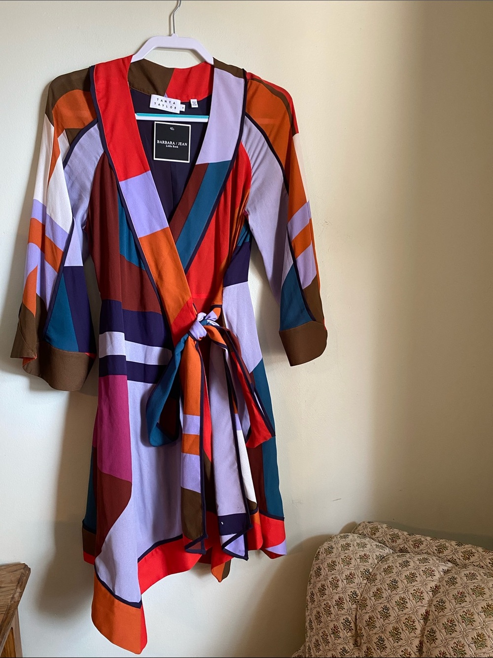 Colorblock Silk Wrap Dress in Groovy Berry by Tanya Taylor NWT size 8